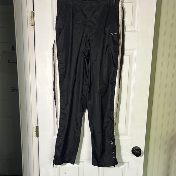 Nike Black Track/Wind Pants with White Accents - Picture 1 of 6